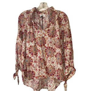 Nicole Miller Top Small multicolor boho print rayon New